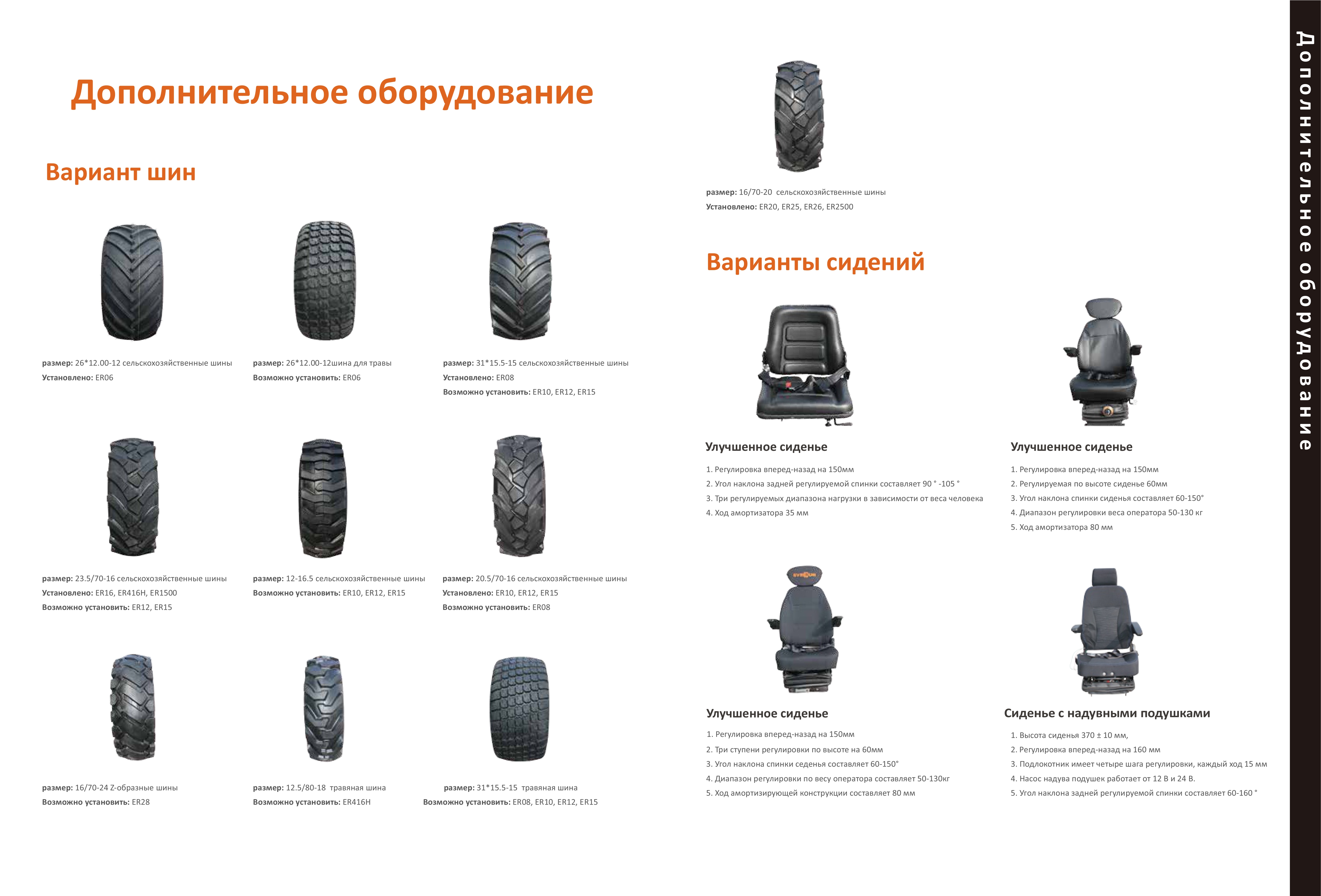 Cидения погрузчика Everun